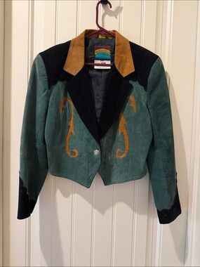 Vintage Pioneer Wear Suede Jacket in Forest Green. Womens Sz Small